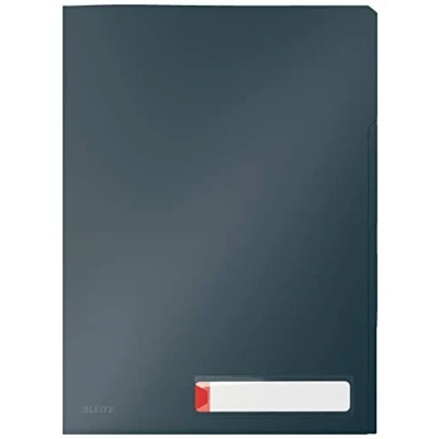 Image of Leitz A4 Plastic Privacy Tab Folder, 40 Sheet Capacity, Pack of 3, Cosy Range, Velvet Grey, 47160089