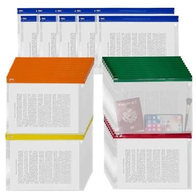 Image of 50 Clear Transparent A5 Zip Bags 255x180mm for Organizing Valuable Items Puzzles, Jewelary,Small Toys,Food Medicine, Stationery, Documents, Notes, and More!