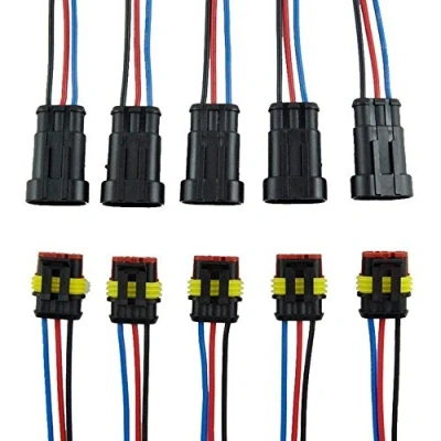 Image of ZYTC 3 Pin Way Car Waterproof Wire Connector Plug Auto Electrical Connectors AWG Terminal Pack of 5