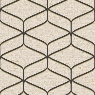 Image of Belgravia Decor Linear Concrete Cream Wallpaper 2313