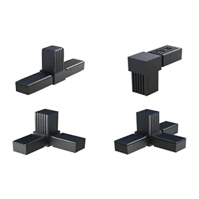 Image of cyclingcolors Square Tube connectors 2 or 3 Way 20x20 25x25 30x30 20mm 25mm 30mm Plastic Joint Shelf Holder (T (20mm))