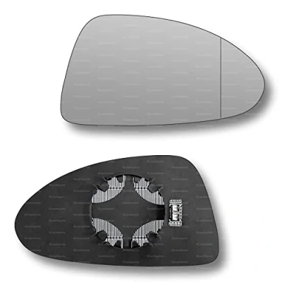 Image of Less4spares Replacement Wing Mirror Glass Right Compatible with Vauxhall Corsa D 2006 2014 CLIP ON Driver Off side Heated Blind Spot