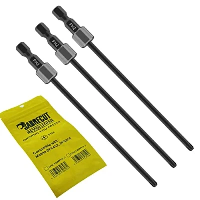 Image of 3 x SabreCut AFSC130MPH2_3 130mm PH2 for Makita DFS250 DFS452 199155 7 Autofeed Collated Drywall Screwdriver Gun Bit Single Ended Phillips No.2 Heavy Duty