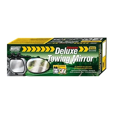 Image of Maypole Deluxe Caravan Towing Mirror Flat Glass Front Universal Fit, Black