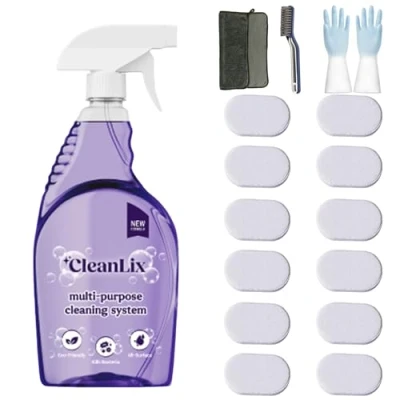 Image of Cleanlix Cleaning Spray, Cleaner for Instant Stain Removal, All Purpose Spray with Tablets, The in One Solution Every (Flowers*12,1 Bottle)