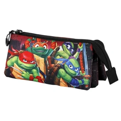Image of Karactermania Ninja Turtles Ninjas FAN Triple Pencil Case 2.0, Multicolour, 23 x 11 cm