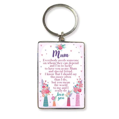 Image of WPL Mum I Love You Metallic Key Ring Keyring Gift Idea Mothers Day Birthday