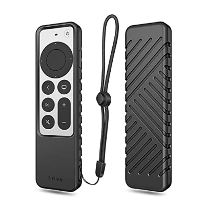 Image of SITHON Silicone Case for Apple TV 4K 3rd Gen 2022/2nd 2021, Remote Controller, Lightweight Shockproof Anti Slip Protective Cover with Lanyard Strap / HD Siri 2022/2021,