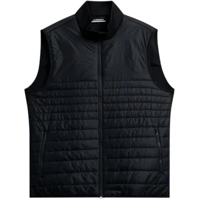Image of J.Lindeberg Mens Martino Quilt Hybrid Vest Black S