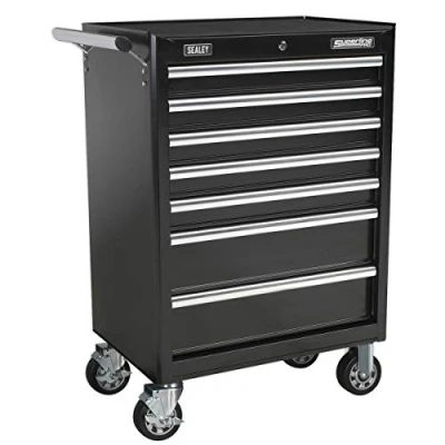 Image of Sealey Superline Pro Rollcab 7 Drawer with Ball Bearing Slides Black