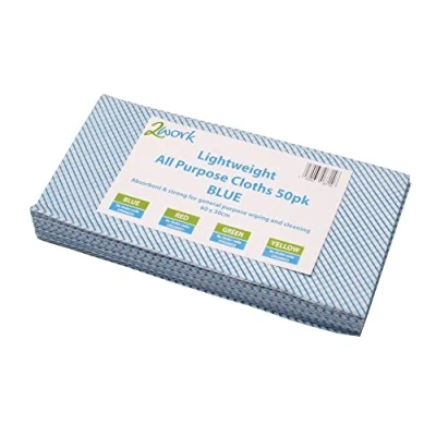 Image of 2Work Lightweight All Purpose Cloth 600x300mm Blue (Pack of 50) CPD00634