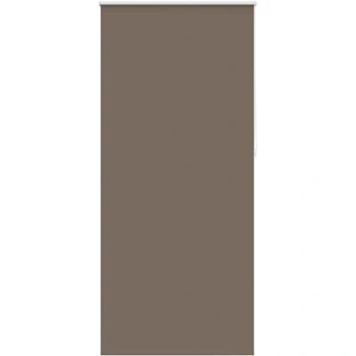 Image of vidaXL Coffee Roller Blind Blackout Light Reducing Fabric with Thermal Qualities, Easy to Install provided Mounting Accessories and Plastic Ball Chain, 100x230cm