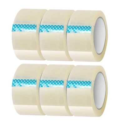 Image of ANSIO Packing Tape Parcel 6 Rolls (48mm x 60m) Clear for Boxes, Secure Sticky Sealing Packaging Moving House