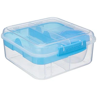 Image of Sistema Bento Box TO GO Lunch with Yoghurt/Fruit Pot 1.25 L Assorted Colours 1 Count