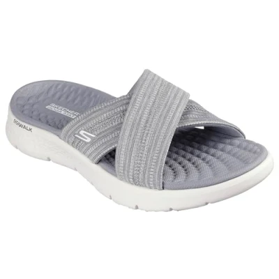 Image of Skechers Women&#039;s GO Walk Flex Sandal Impressed, Grey Textile, 8 UK