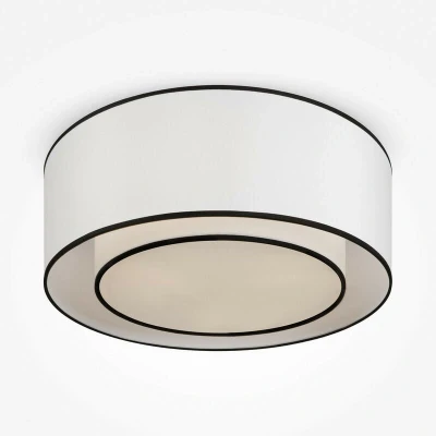 Image of Maytoni Bergamo Modern 3 Light Cylindrical Ceiling White, White and Black Shade, E27