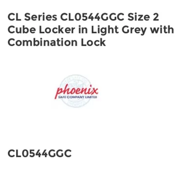 Image of Phoenix Safe Company CL Series Cube Lockers Light Grey Size 2 Locker With Combination Lock 520 x 400 400mm CL0544GGC