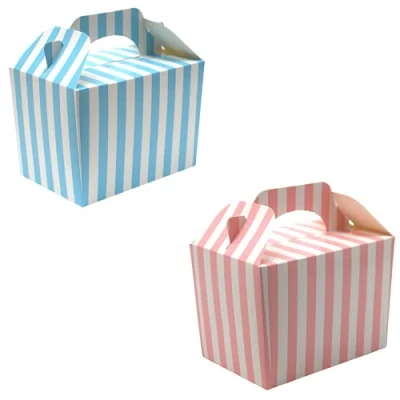 Image of 10 Pack Colorful Striped Kids’ Party BoxesIdeal for Baby Showers, Birthdays, Weddings &amp; Halloween Treats Perfect Carrying Snacks, Treats, and Memorable MomentsFun Versatile Essentials