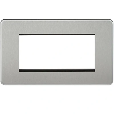 Image of KnightsBridge Screwless 4G Modular Faceplate Brushed Chrome