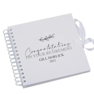 Image of Personalised Retirement Gift Scrapbook Photo Album or Guest Book