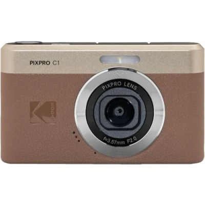 Image of KODAK Pixpro C1 Ultra Compact Digital Camera 13MP BSI CMOS, 4X Zoom, 2.8&quot; LCD Screen, LED Flash Marron