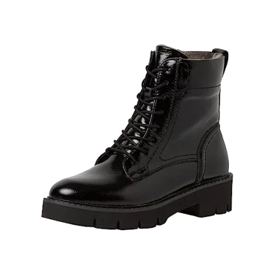 Image of Tamaris Women&#039;s Comfort Ankle Boot, Black (Black Patent), 7.5 UK
