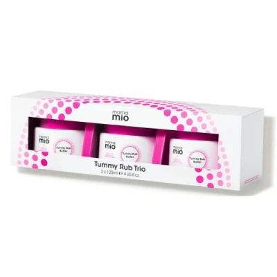 Image of Mama Mio Tummy Rub Trio Pregnancy Gift Set Butter Stretch Mark Protection Cream Kit Pamper for Mum to Be
