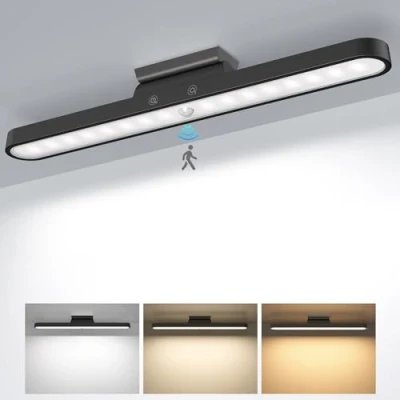 Image of Under Cabinet Kitchen Lights, 6000K Dimmable Wireless Motion Sensor Wall USB C 2500mAh Rechargeable Battery Operated LED Lights Indoor for Kitchen, Cupboard, Wardrobe, Stair and Mirror