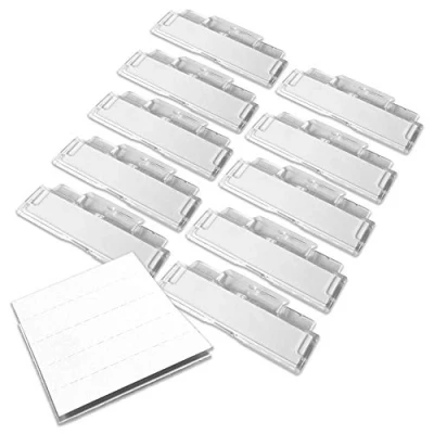 Image of 50 Suspension File Tabs and Inserts Clear Plastic Filing Cabinet Tab Hanging &amp; Repositionable Label Insert Name Tags for Folders Index Dividers (50 Inserts)