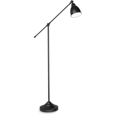 Image of Newton 1 Light Adjustable Floor Lamp Matt Black, E27