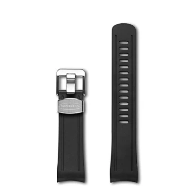 Image of CRAFTER BLUE Curved End Watch Band Rubber Strap Replacement for Seiko Shogun SBDC007, SBDC029, SPB057J, SPB099J1 Black