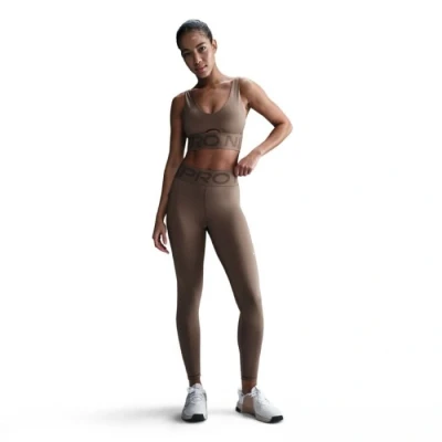 Image of Nike Performance Sculpt Leggings, Women&#039;s, Size: Large, Mink brown/white