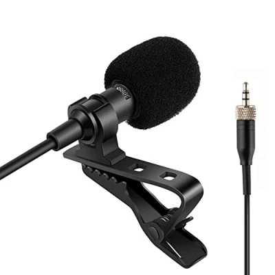 Image of Sujeetec Lavalier Microphone Lapel for Sennheiser Wireless Bodypack Transmitter Pocket Unidirectional Condenser Mic 3.5 mm Screw Cap Plug