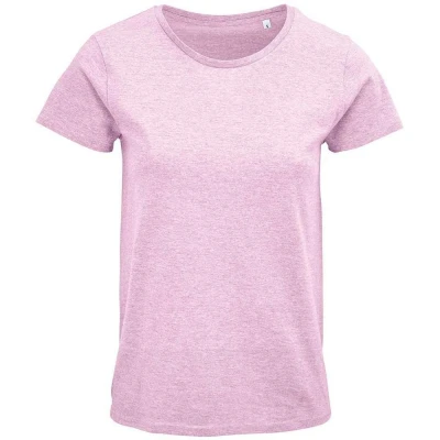 Image of SOLS Womens/Ladies Crusader Heather Organic T Shirt (Pink) Size Large