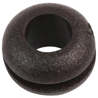 Image of Pro Power PV710 Grommet PK 100 Round PVC Cable Grommet, Black, 4.00 mm Diameter, 6.40 Panel Hole Pack of