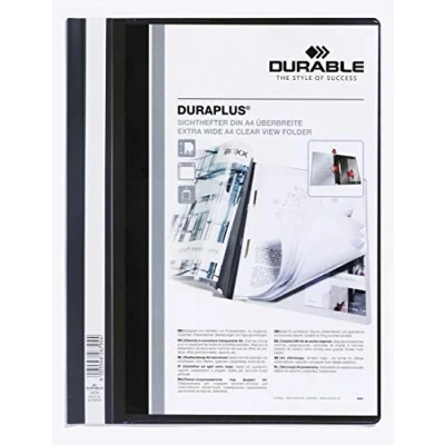 Image of Duraplus Report Folder Extra Wide A4 Black (Pack 25) 257901 Durable