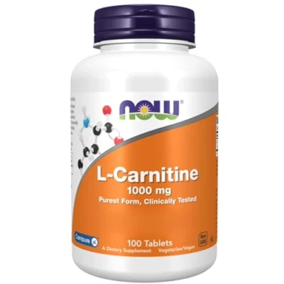 Image of Now Foods, L Carnitine, 1000mg, 100 Vegan Tablets, Amino Acid, Gluten Free, SOYA GMO Free