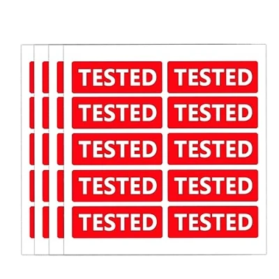 Image of Tested Sticker Labels 2x1 Inch Inventory Control Stickers for Shipping and Industrial Production Calibration Quality Stickers,500 Pcs