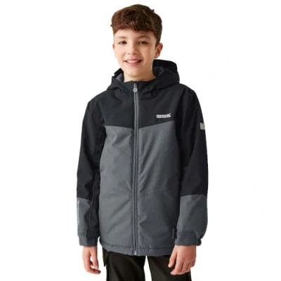 Image of Regatta Kids Breathable Highton V Padded Jacket Seal Grey Black, Size: 5 6 Years