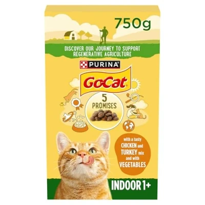 Image of Go Cat Indoor Chicken &amp; Veg Dry Food 750g, Pack of 5