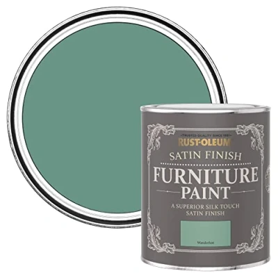 Image of Rust Oleum Green Furniture Paint in Satin Finish Wanderlust 750ml