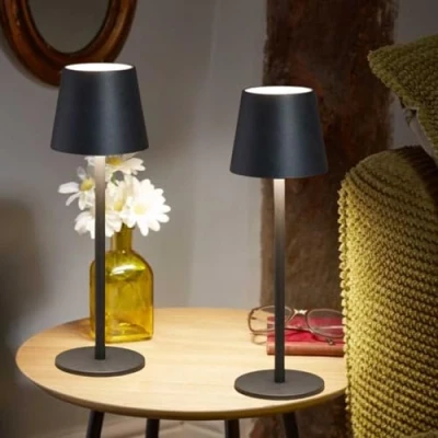 Image of Marco Paul Onyx Bedside Lamps Set of 2 Versatile Rechargeable Lamp Reading for Table 2400 Mah Lights Indoor Bedroom Durable Home and Garden