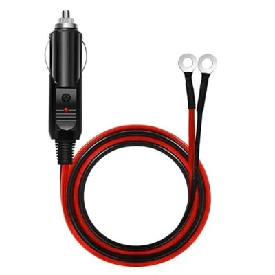 Image of Aofan Car Cigarette Lighter Male Socket to O Ring Terminal Connector with 20A Fuse for Inverter,Air Pump,Electric Cup,Car Audio,Car MP3,etc 12V 24V 1.6FT