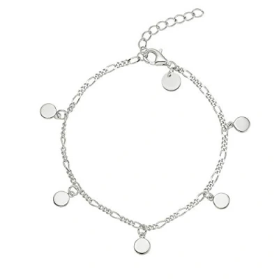 Image of NOELANI bracelet 925 sterling silver ladies arm jewelry, 16+3 cm, silver, coin, Comes in jewelry gift box, 2030120