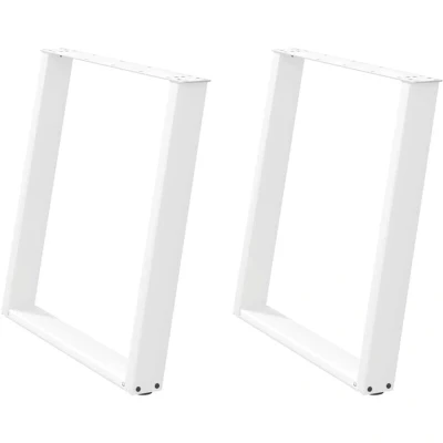 Image of vidaXL Dining Table Legs U Shaped 2 pcs White 80x(72 73) cm Steel