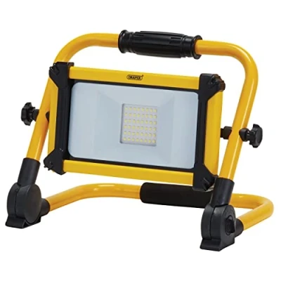 Image of Draper 230V Rechargeable Folding Site Light, 30W, 3300 Lumens