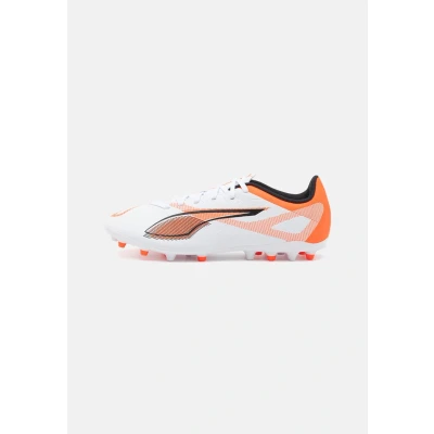 Image of Puma Ultra 5 PLAY MG Moulded stud football boots, Men&#039;s, Size: 9.5, White/black/glowing red Textile/synthetics