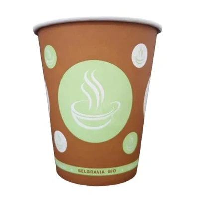 Image of 10oz Belgravia Bio Single Walled Paper Cups Hot Drinks x 1000