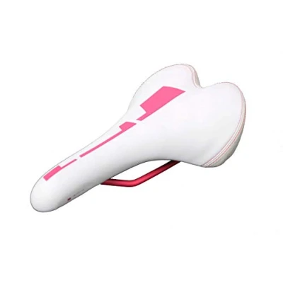 Image of Ammaco Vavert Gel Sports Mountain Bike Road Womens Mens Comfort Saddle Seat White/Pink Commuter