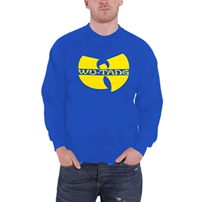 Image of Wu Tang Clan Sweatshirt Katana Band Logo Official Unisex Blue L